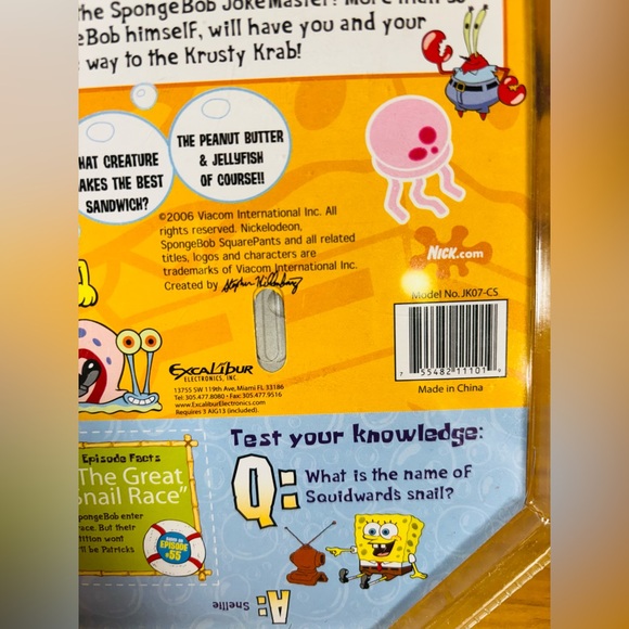 Excalibur Nickelodeon Spongebob Squarepants Jokemaster Sealed Packet NIP - Picture 4 of 8